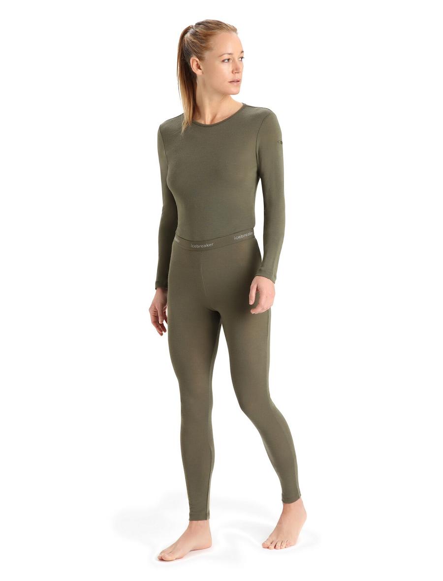 Women's Icebreaker Merino 175 Everyday Thermal Leggings Base Layers Loden | CA 1048ILHS